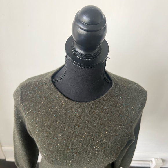 NWOT Talbots Cashmere 3/4 Sleeve Olive Green Crew Neck Sweater - Picture 4 of 7
